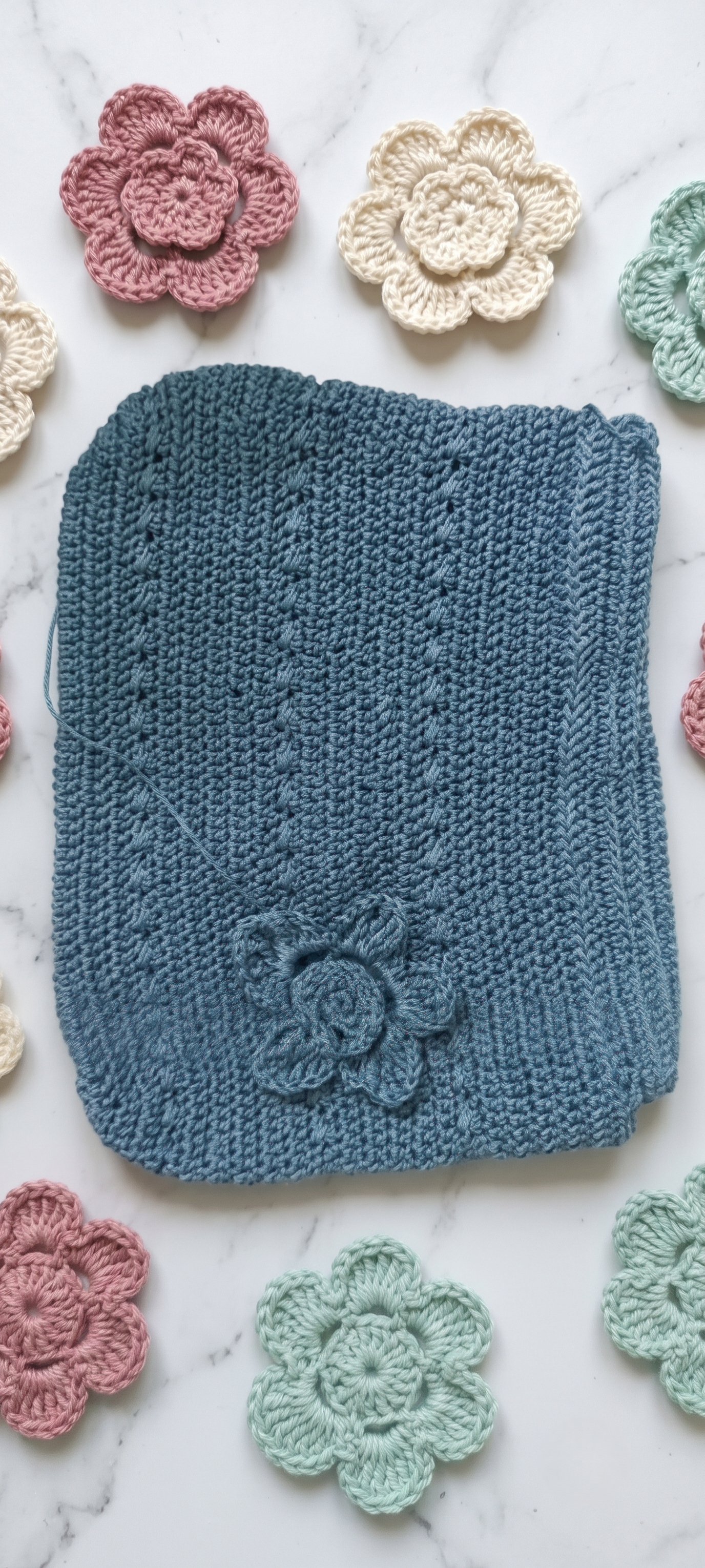 Slate Blue Textured Pouch